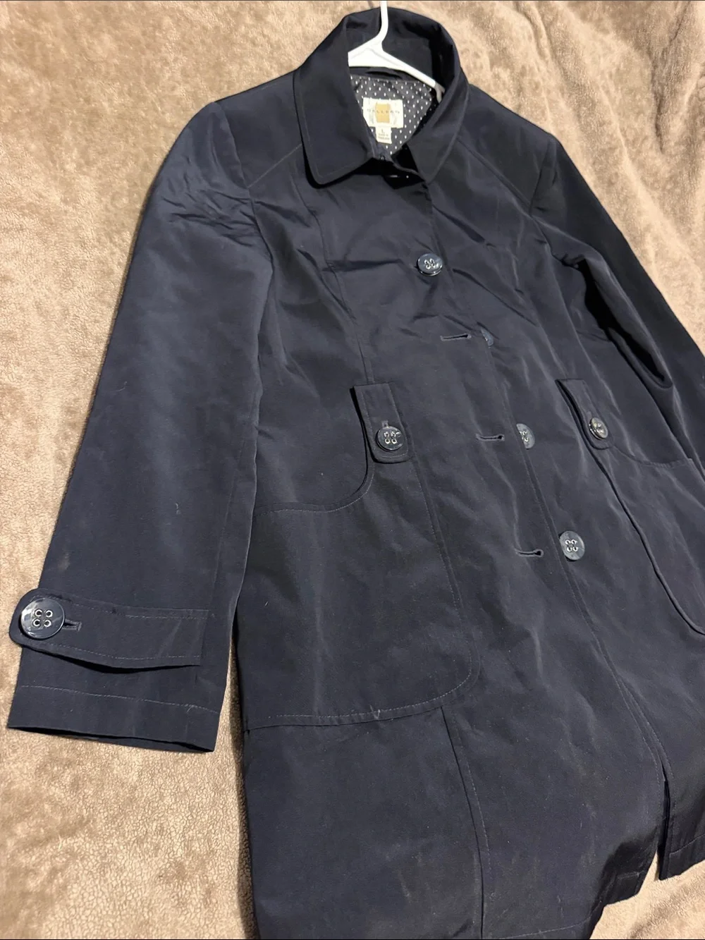 Gallery Navy Classic Trench Coat